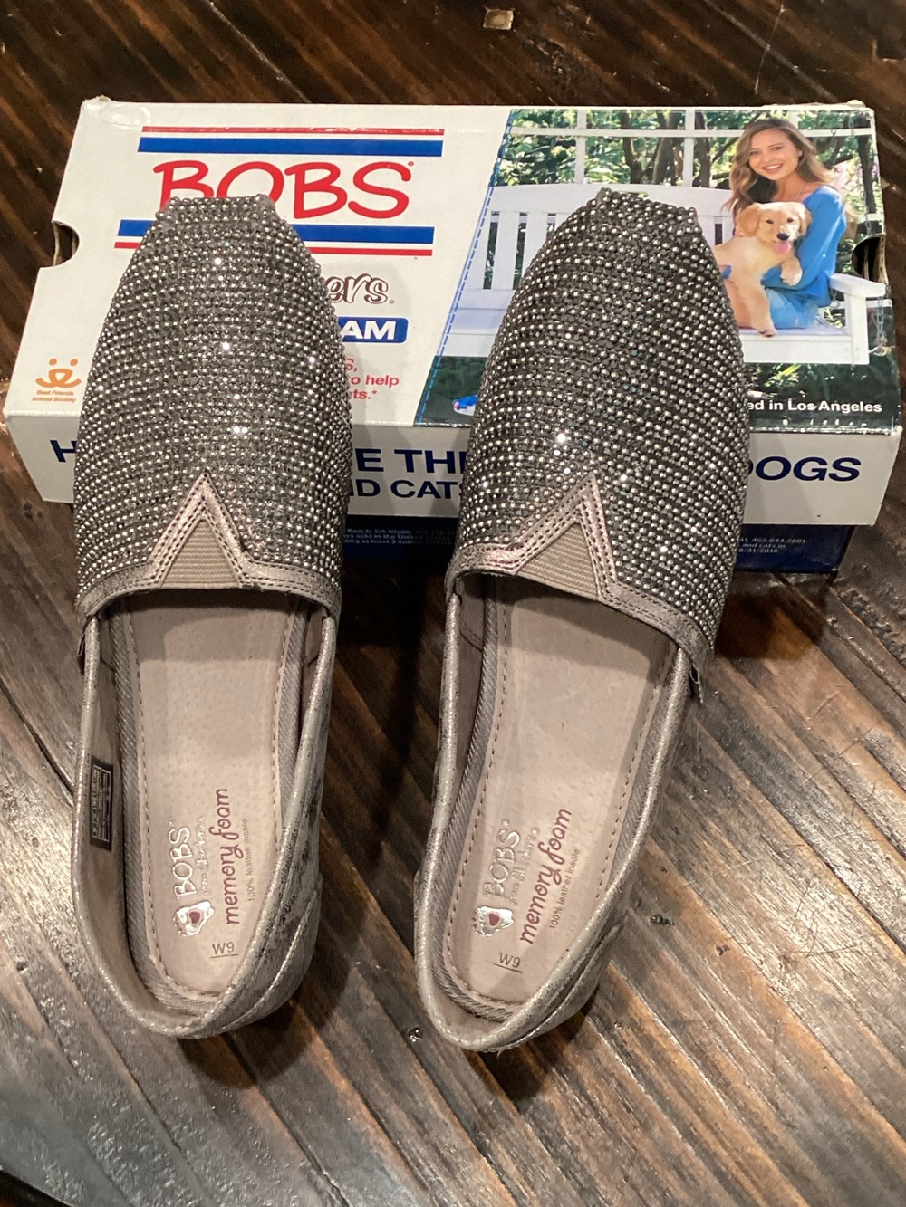 Skechers Women's Sparkle Slip-On Flats in Silver